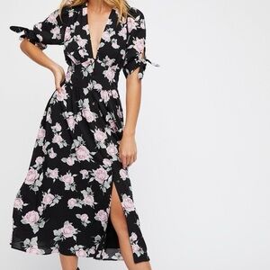 NWT Free People Floral Black Dress